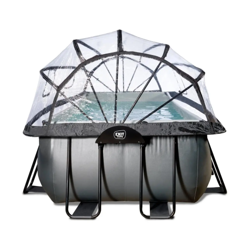Бассейн  EXIT с куполом черный 540х250х122см (песочный фильтр) - фото №8
